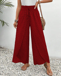 Stella | Lisette Hose mit weitem Bein und geometrischem Druck – Rot