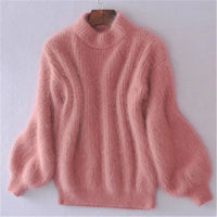 Sayvellae | Pullover im Vintage-Angora-Stil – Rosa