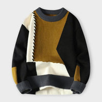 Leonardo - Exklusiv-Strickpullover – Braun - Schwarz