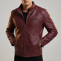 Nataniel - Elegante Langarm Jacke Mit Tasche – Bordeaux