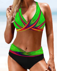 Eva - farbenfrohes, verspieltes Bikini – Grün