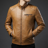 Nataniel - Elegante Langarm Jacke Mit Tasche – Braun