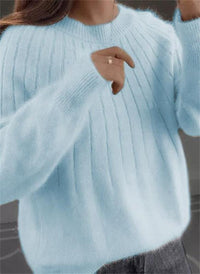Vanessa - Farbiger Strickpullover – Blau