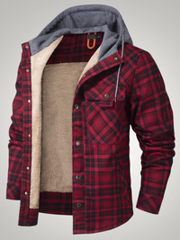 Henry | Herren Gefütterte Karierte Hemdjacke – Bordeaux