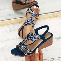 Kirelda - Elegante Keilsandaletten – Marine