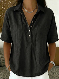 Eulalia - Bluse mit Soft-Touch-Kragen – Schwarz