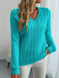 Sivanit - Langärmeliger Strick Pullover Mit Rippmuster – Pfauenblau