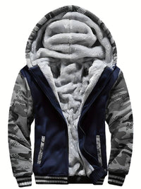 Oziel - Warme Fleece Jacke Mit Kapuze Und Reißverschluss – Dunkles Cyan
