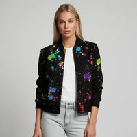 Barbara | Damen Lässiger Bomber Übergangsjacke – Schwarz