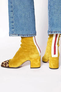Eva - Damen Elegante Stiefel mit Absatz – Gelb