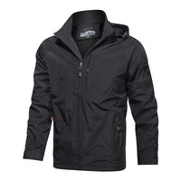 Jasper | Modische Funktionsjacke für Männer mit Kapuze und hohem Kragen – Wasserabweisend – Noir