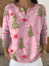 Nocchi – Weihnachts Pullover Mit Knöpfen – Rosa