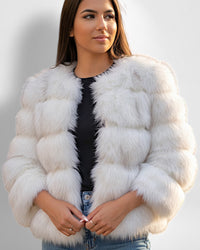 Jacke aus Kunst-fell für Damen | Kurz – Weiß