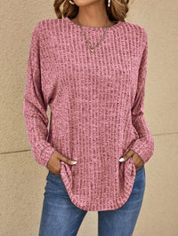 Yanna - Lässiger Langarm-Pullover – Rosa