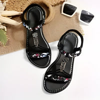 Juliana | Geflochtene Sandalen für Frauen – Schwarz