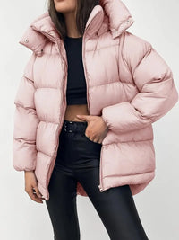 Keytara | Kuscheliger Wintermantel aus luxuriösem Fleece mit Reißverschluss – Rosa