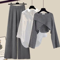 Franziska | Bequemes dreiteiliges Langarmset – Grau