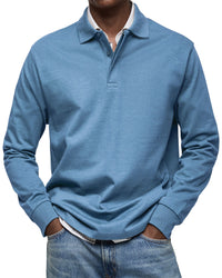 Joseba – Lässig Langärmeliges Polohemd – Blau