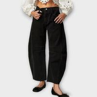 Heidi-Mode | Stylische Loose-Fit-Jeans – Schwarz