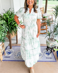 Giselle | Klassische Toile Maxi – Grün