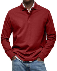 Julian | Luxe Polo mit langen Ärmeln – Rot