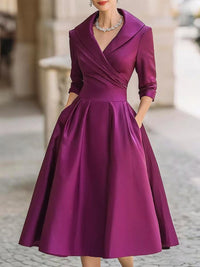 Lea™ - Elegantes Midikleid – Lila