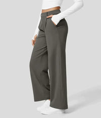 Sommer Palazzo Hose für Damen - Leicht Elegant Hohe Taillen Marlenehose – Stiller Sturm