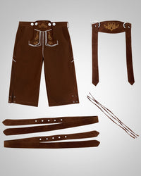 Christoph | Herren Traditionell Knielange Lederhose – Braun