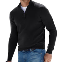 Nash - Freizeitpullover mit halbem Reißverschluss – Schwarz
