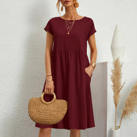 Luna® | Ibiza Mode stilvolle Frauen Kleid für den Sommer – Weinrot