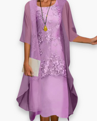 Damen Elegantes Zweiteiliges Kleid | Sommerkleider – Violett