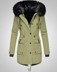 Elena | Damen Gefütterte Winter Parka Jacke – Grün