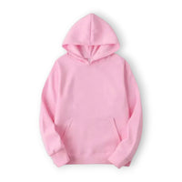 Basic Hoodie für Damen mit Kapuze und Kordelzug einfarbig – Rosa