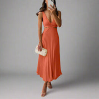 Elke | Twist-Midi mit femininer Raffinesse – Orange