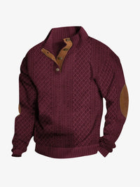 Moritz | Herren Casual Zopfmuster Regular Fit Pullover – Rot