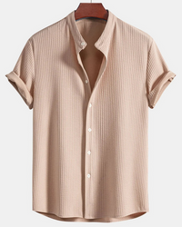 Herren Stilvolles Polo Shirt | Eleganter Stehkragen – Beige