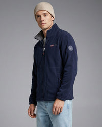 Fleecejacke für Herren mit Reißverschluss und Stehkragen – Blau