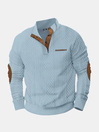 Jonas | Herren Klassiker Zopfmuster Pullover – Blau
