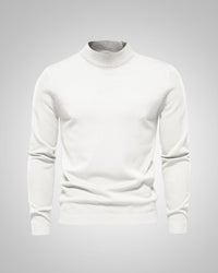 Fabian | Herren Klassiker Stehkragenpullover – Weiß