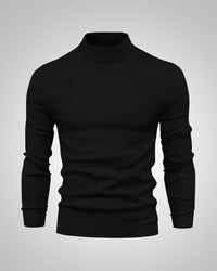 Fabian | Herren Klassiker Stehkragenpullover – Schwarz
