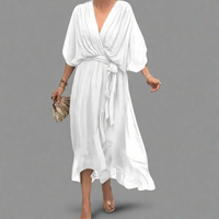 Isolde | Maxikleid aus Premiumstoff – Weiß