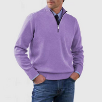 Herrenpullover mit halbem Reißverschluss – Lila