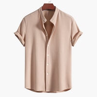 Hemd mit Stehkragen für Herren - Slim Fit, Elegant & Modern – Beige