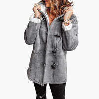 Damen jacke mit Kapuze und Knebelverschluss – Grau