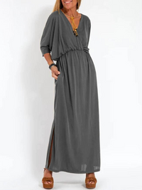Sandrine | Leichte und fließende Sommerkleid – Grau