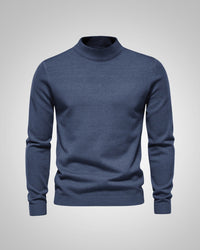 Fabian | Herren Klassiker Stehkragenpullover – Dunkelblau