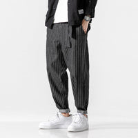 Haruto | Japanische Denim-Streifenhose – Schwarz