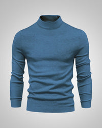 Fabian | Herren Klassiker Stehkragenpullover – Blau