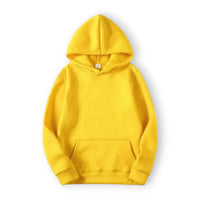 Basic Hoodie für Damen mit Kapuze und Kordelzug einfarbig – Gelb
