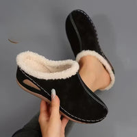 Lirona - Bequeme Slipper Mit Fleece Futter – Schwarz